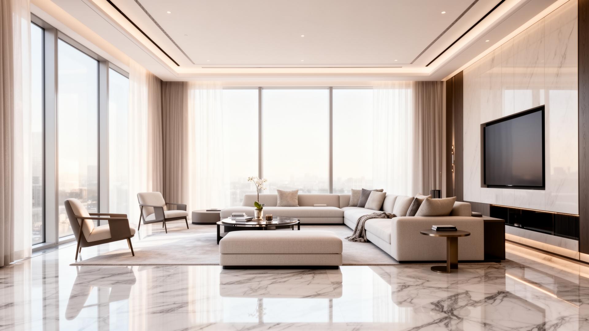 Pristine modern luxury living room